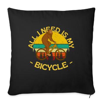 All I Need Is My Bicycle - Sofa pillowcase 17,3'' x 17,3'' (45 x 45 cm) - black - Front
