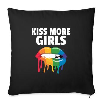 Lesbian Couple Homosexual LGBTQ Queer Pride - Sofa pillowcase 17,3'' x 17,3'' (45 x 45 cm) - black - Front