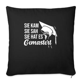Master Abschluss Geschenk Student - Sofakissenbezug 45 x 45 cm - Schwarz - Vorne