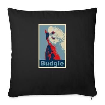 Perruche budgie image - Housse de coussin décorative 45 x 45 cm - noir - Devant