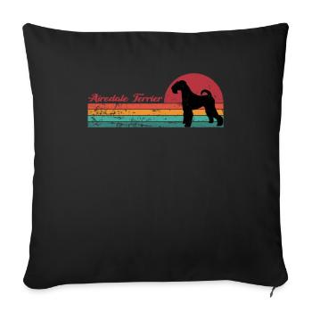 Airedale Terrier For Dog Lovers - Sofa pillowcase 17,3'' x 17,3'' (45 x 45 cm) - black - Front