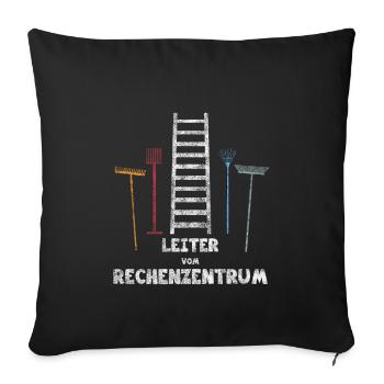 Leiter vom Rechenzentrum - Sofakissenbezug 45 x 45 cm - Schwarz - Vorne
