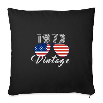 Vintage 1973 Cool Sunglasses USA Flag - Sofa pillowcase 17,3'' x 17,3'' (45 x 45 cm) - black - Front