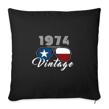 Vintage 1974 Cool Sunglasses USA Flag - Sofa pillowcase 17,3'' x 17,3'' (45 x 45 cm) - black - Front