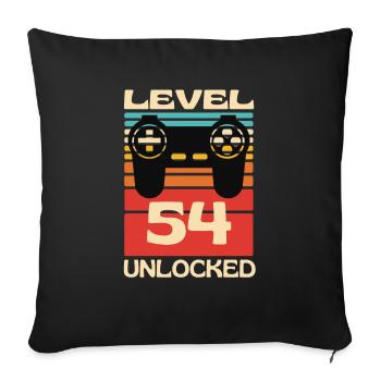 Level 54 Unlocked Funny Gaming - Sofa pillowcase 17,3'' x 17,3'' (45 x 45 cm) - black - Front