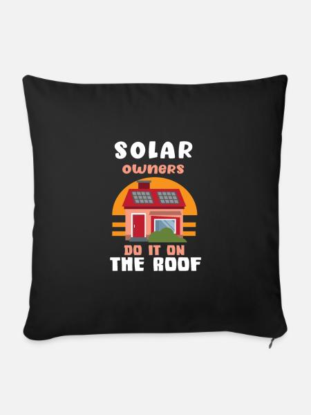 Solar Photovoltaik Solarenergie Sonne Strom - Sofakissenbezug 45 x 45 cm - Schwarz