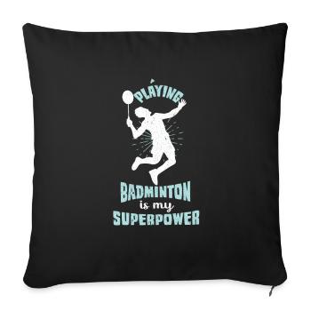 Badminton Badminton Badminton Racket Sport - Sofa pillowcase 17,3'' x 17,3'' (45 x 45 cm) - black - Front
