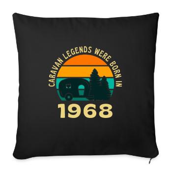 Camping Legends Born In 1968 Caravan - Sofa pillowcase 17,3'' x 17,3'' (45 x 45 cm) - black - Front