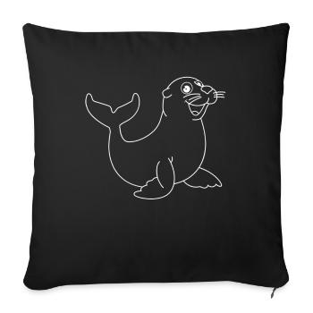 Seal Manatee Sweet Seal - Sofa pillowcase 17,3'' x 17,3'' (45 x 45 cm) - black - Front