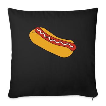 Hot Dog Fast Food Sausage Rolls - Housse de coussin décorative 45 x 45 cm - noir - Devant