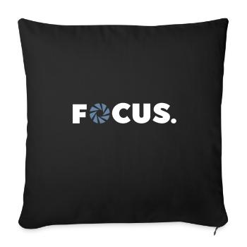 Focus Camera Photographe Photo Séance Photos - Housse de coussin décorative 45 x 45 cm - noir - Devant