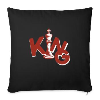 Checkmate Chessboard King Checker - Sofa pillowcase 17,3'' x 17,3'' (45 x 45 cm) - black - Front