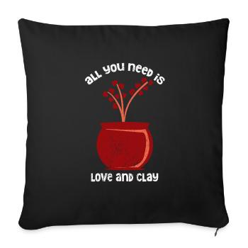 Pottery Pottery Clay Ceramics Clay Pottery Pottery - Sofa pillowcase 17,3'' x 17,3'' (45 x 45 cm) - black - Front
