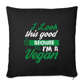 Vegan Vegan Meat Renonce au régime végétalien - Housse de coussin décorative 45 x 45 cm - noir - Devant
