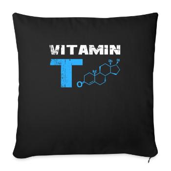Testosteron Testo Bodybuilding Fitnessstudio Gym - Sofakissenbezug 45 x 45 cm - Schwarz - Vorne