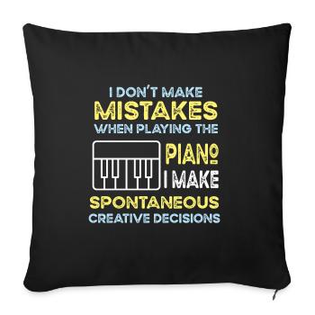Piano Piano Électrique Piano Piano Debout Piano - Housse de coussin décorative 45 x 45 cm - noir - Devant