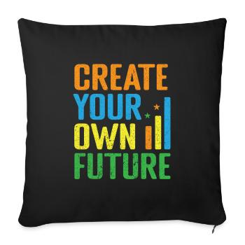 Motivation Eigener Weg Finanzielle Freiheit - Sofakissenbezug 45 x 45 cm - Schwarz - Vorne