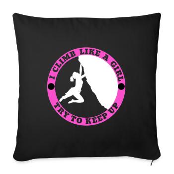 Climb Like A Girl Rock Climbing Girl - Sofa pillowcase 17,3'' x 17,3'' (45 x 45 cm) - black - Front