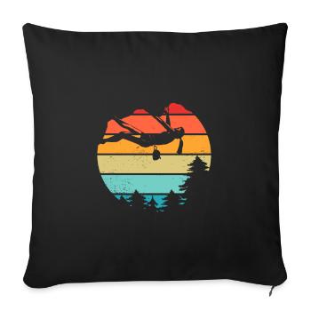 Vintage Rock Climbing - Sofa pillowcase 17,3'' x 17,3'' (45 x 45 cm) - black - Front