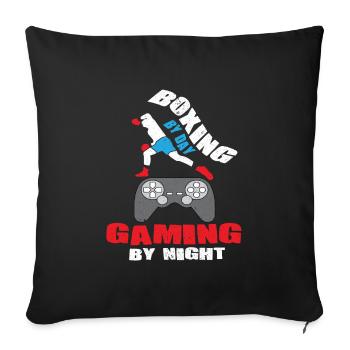 Boxen Boxer Kampfsport Boxring Gamer Zocker - Sofakissenbezug 45 x 45 cm - Schwarz - Vorne