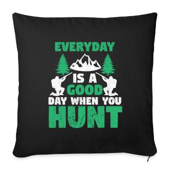 Chasse Chasse Chasseur Fusil Tir Chasse Chasse - Housse de coussin décorative 45 x 45 cm - noir - Devant