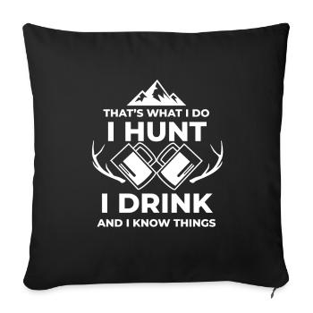Chasse Chasse Chasseur Fusil Tir Chasse Chasse - Housse de coussin décorative 45 x 45 cm - noir - Devant