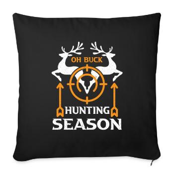 Chasse Chasse Chasseur Fusil Tir Chasse Chasse - Housse de coussin décorative 45 x 45 cm - noir - Devant