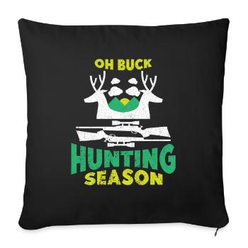 Chasse Chasse Chasseur Fusil Tir Chasse Chasse - Housse de coussin décorative 45 x 45 cm - noir - Devant