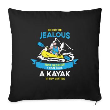 Kayak Boat Canoe Paddle Boat Double Paddle - Sofa pillowcase 17,3'' x 17,3'' (45 x 45 cm) - black - Front