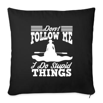 Kayak Boat Canoe Paddle Boat Double Paddle - Sofa pillowcase 17,3'' x 17,3'' (45 x 45 cm) - black - Front