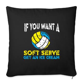 Volleyball Volleyball players Volleyball court - Sofa pillowcase 17,3'' x 17,3'' (45 x 45 cm) - black - Front