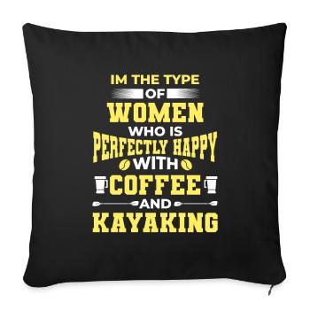 Kayak Boat Canoe Paddle Boat Double Paddle - Sofa pillowcase 17,3'' x 17,3'' (45 x 45 cm) - black - Front