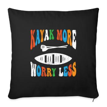 Kayak Boat Canoe Paddle Boat Double Paddle - Sofa pillowcase 17,3'' x 17,3'' (45 x 45 cm) - black - Front