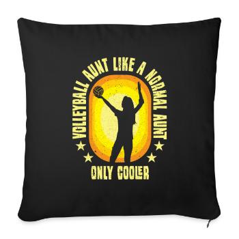 Volleyball Volleyball players Volleyball court - Sofa pillowcase 17,3'' x 17,3'' (45 x 45 cm) - black - Front