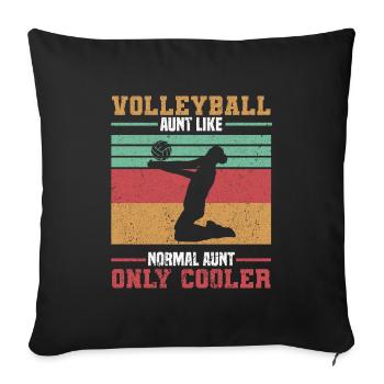 Volleyball Volleyball players Volleyball court - Sofa pillowcase 17,3'' x 17,3'' (45 x 45 cm) - black - Front