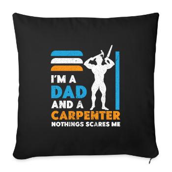 Charpentier Charpentier Charpentier Artisan Compagnon - Housse de coussin décorative 45 x 45 cm - noir - Devant