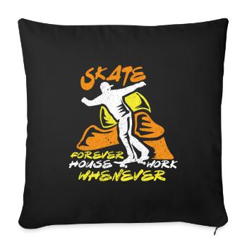 Skateboard Skateboard Skateboarder Patinage - Housse de coussin décorative 45 x 45 cm - noir - Devant