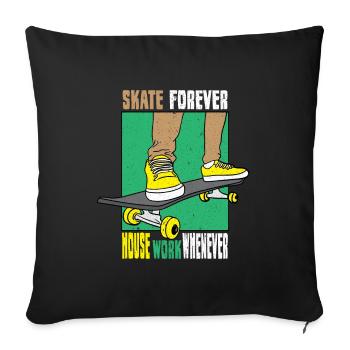 Skateboard Skateboard Skateboarder Patinage - Housse de coussin décorative 45 x 45 cm - noir - Devant