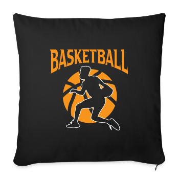 Basketball basketball player hoop throwing sports - Sofa pillowcase 17,3'' x 17,3'' (45 x 45 cm) - black - Front