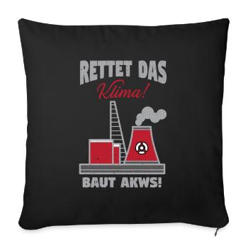 Atomkraftwerk AKW Atomkraft Nuclear Klimawandel - Sofakissenbezug 45 x 45 cm - Schwarz - Vorne