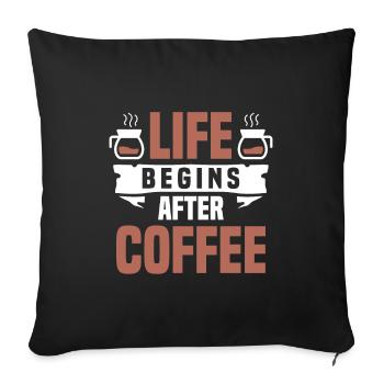 Coffee Espresso Morning Coffee Drinker Americano - Sofa pillowcase 17,3'' x 17,3'' (45 x 45 cm) - black - Front