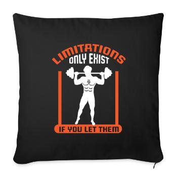 Musculation Musculation Fitness Renforcement musculaire - Housse de coussin décorative 45 x 45 cm - noir - Devant