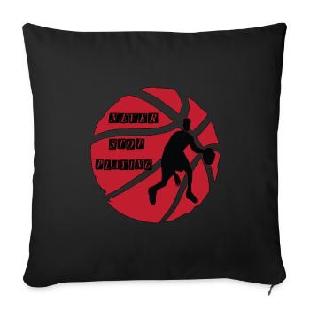 Basketteur basketteur hoop throw dunken - Housse de coussin décorative 45 x 45 cm - noir - Devant