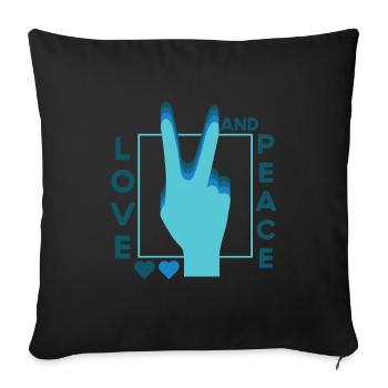 Love Peace Frieden Harmonie - Sofakissenbezug 45 x 45 cm - Schwarz - Vorne