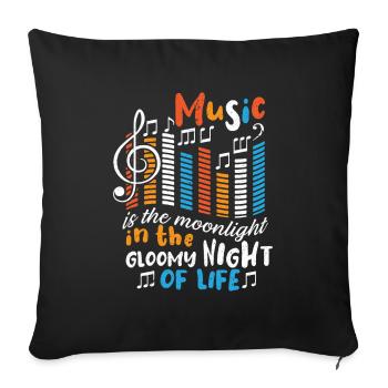 Musician Music Rhythm Clef - Sofa pillowcase 17,3'' x 17,3'' (45 x 45 cm) - black - Front