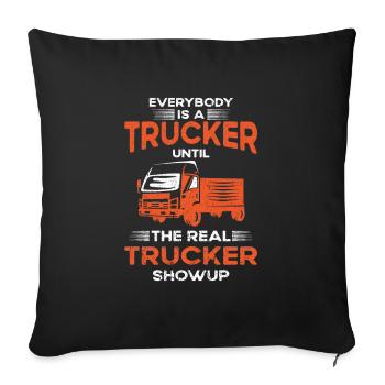 Chauffeur de camion Automobilistes Véhicules à moteur - Housse de coussin décorative 45 x 45 cm - noir - Devant