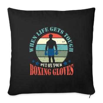 Boxing Boxer Boxing Gloves Boxing Club Boxing Club - Sofa pillowcase 17,3'' x 17,3'' (45 x 45 cm) - black - Front