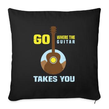 Guitare Électrique Guitariste Guitariste Musicien - Housse de coussin décorative 45 x 45 cm - noir - Devant