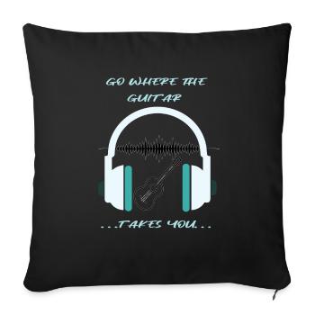 Guitare Électrique Guitariste Guitariste Musicien - Housse de coussin décorative 45 x 45 cm - noir - Devant
