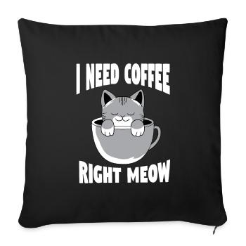 Cats Kitten Coffee Pet - Sofa pillowcase 17,3'' x 17,3'' (45 x 45 cm) - black - Front